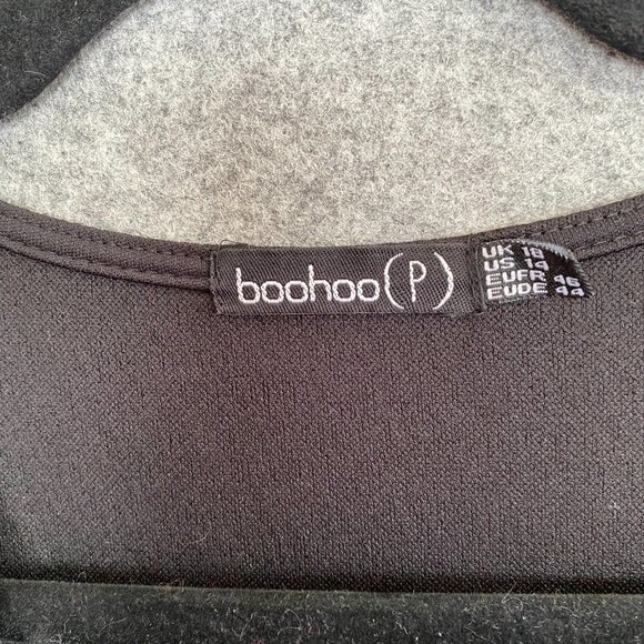 21.  BooHoo Black Sheer Long Sleeve Dress - Picture 5 of 7